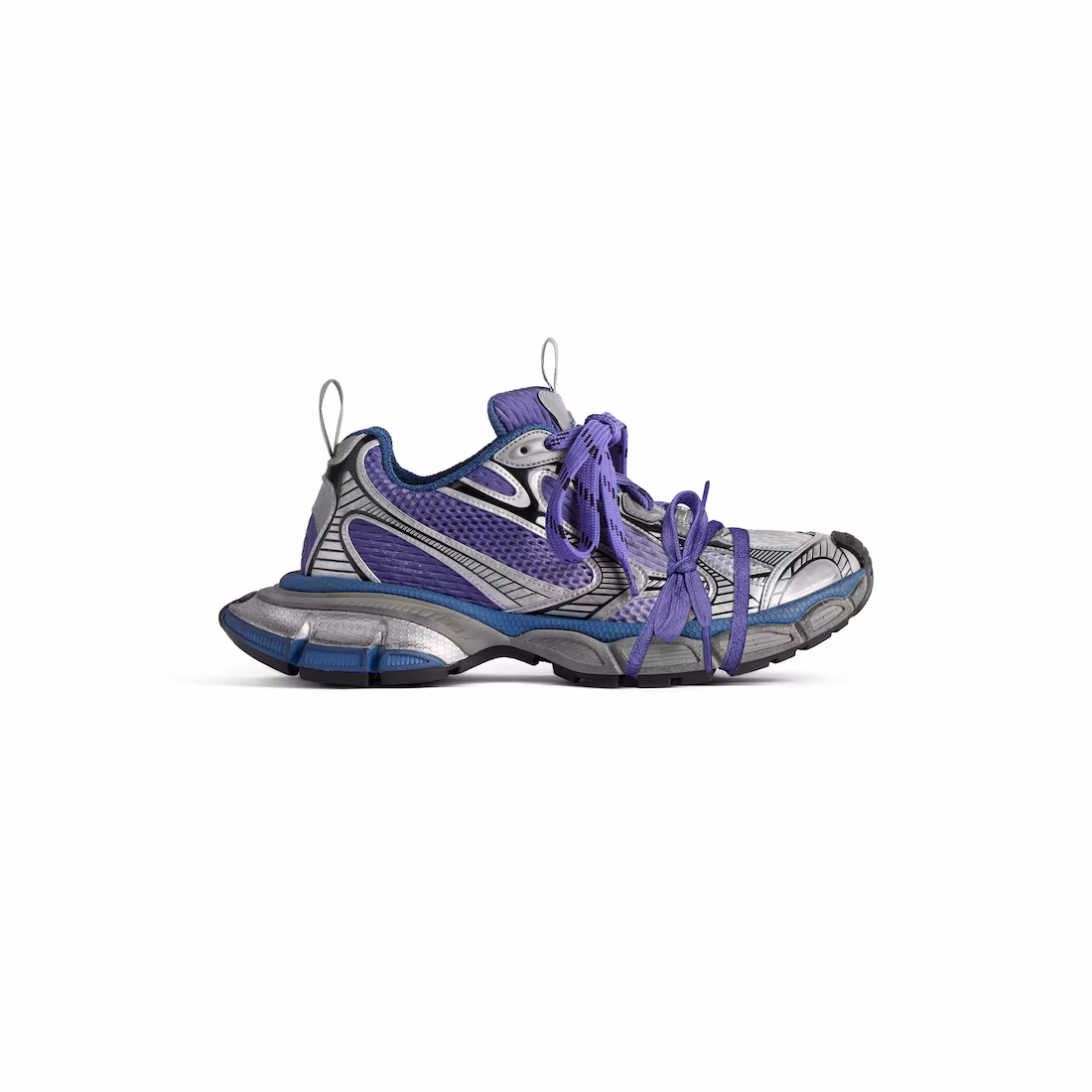 Balenciaga 3XL Gradient Sneaker in Purple, Grey and Navy Mesh, Polyurethane and Polyester