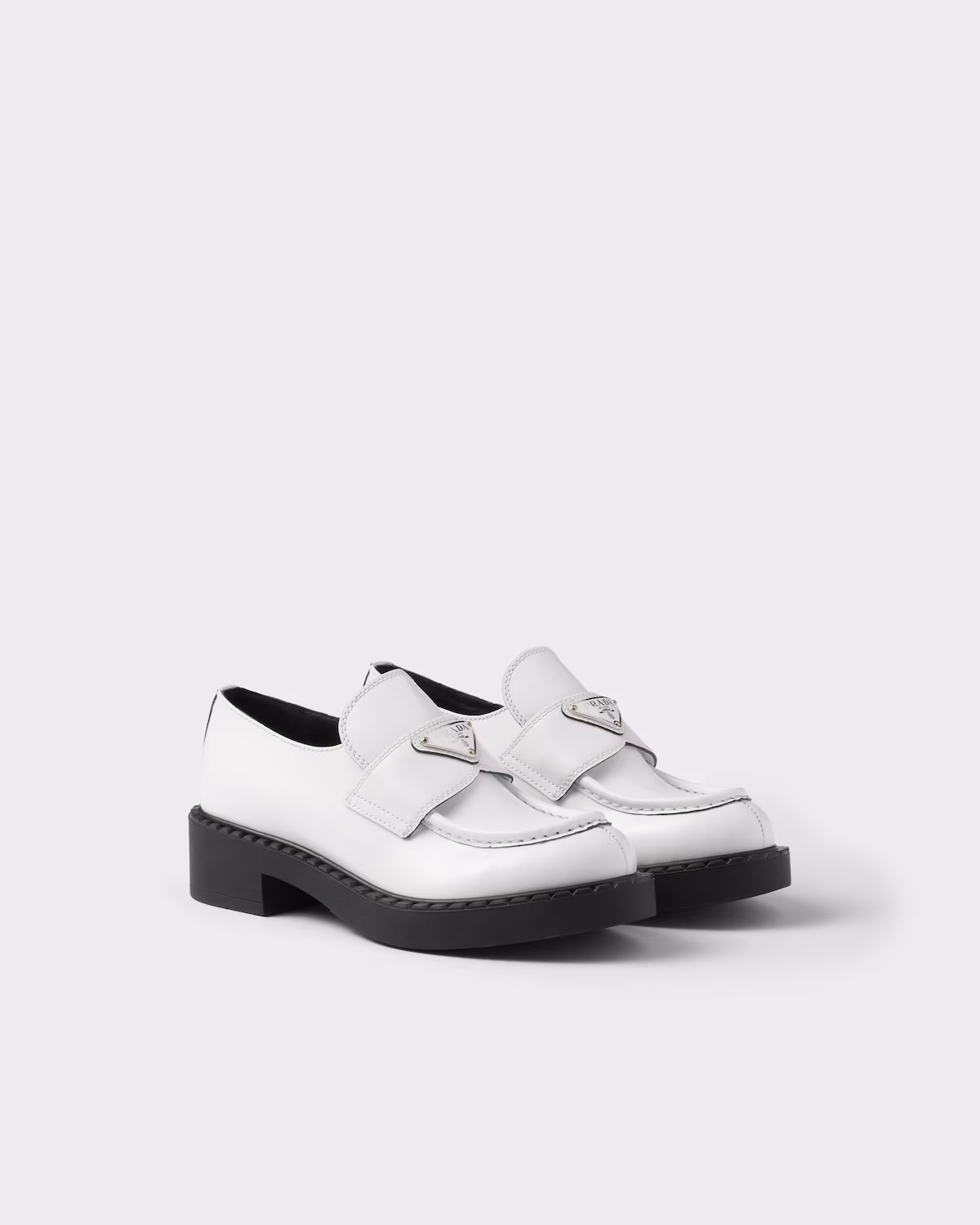 Prada Chocolate Brushed Leather Loafers
