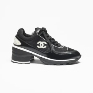 Mixed Fibers, Shiny Calfskin & Suede Calfskin  Black