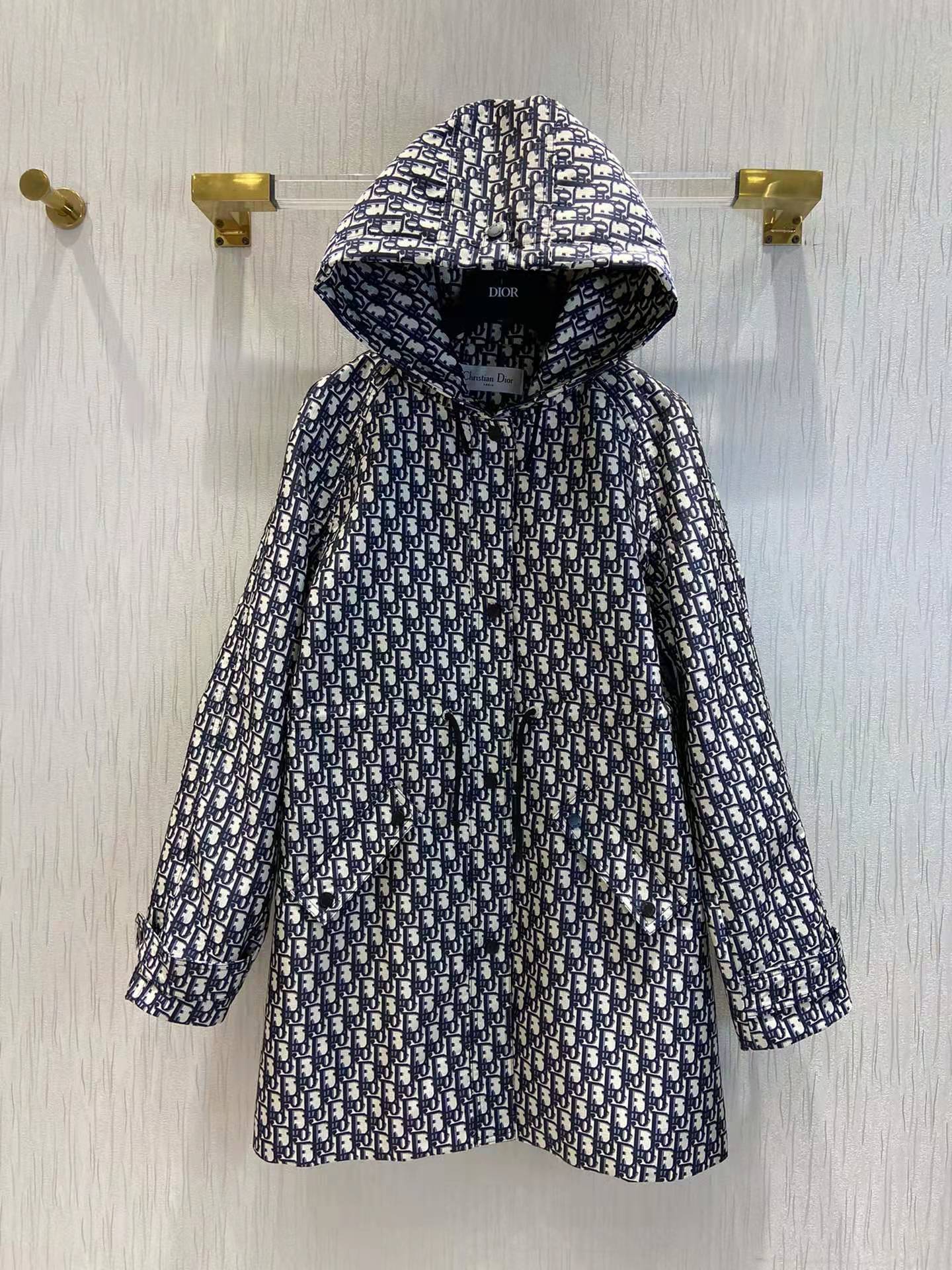 Dior Classic monogram hooded trench coat