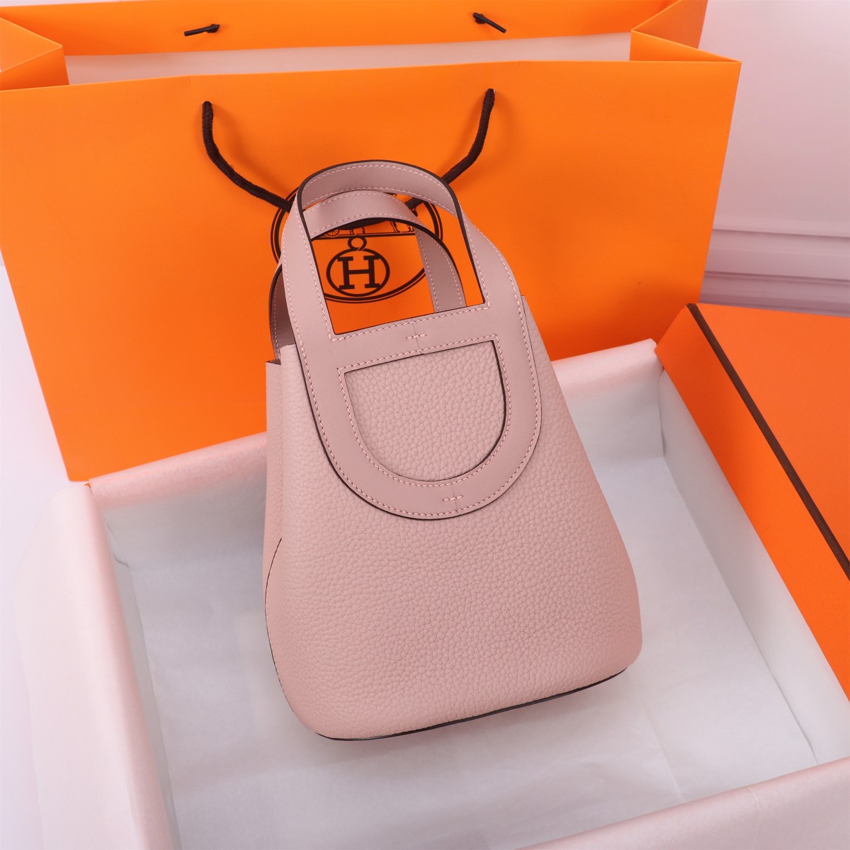 Hermès In-the-Loop 18 cm (Rose Q, Gold Hardware)