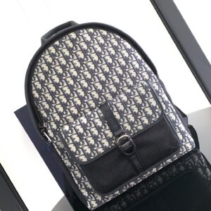 Dior 8 Backpack – Beige & Black Oblique Print