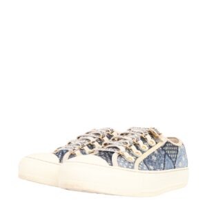 Christian Dior Denim Patchwork Walk'n'Dior Sneakers Blue