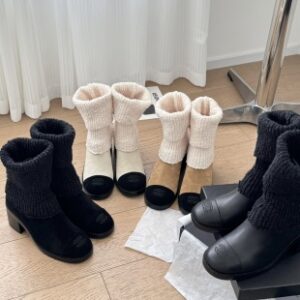 Chanel Colorblock Sock Ankle Boots