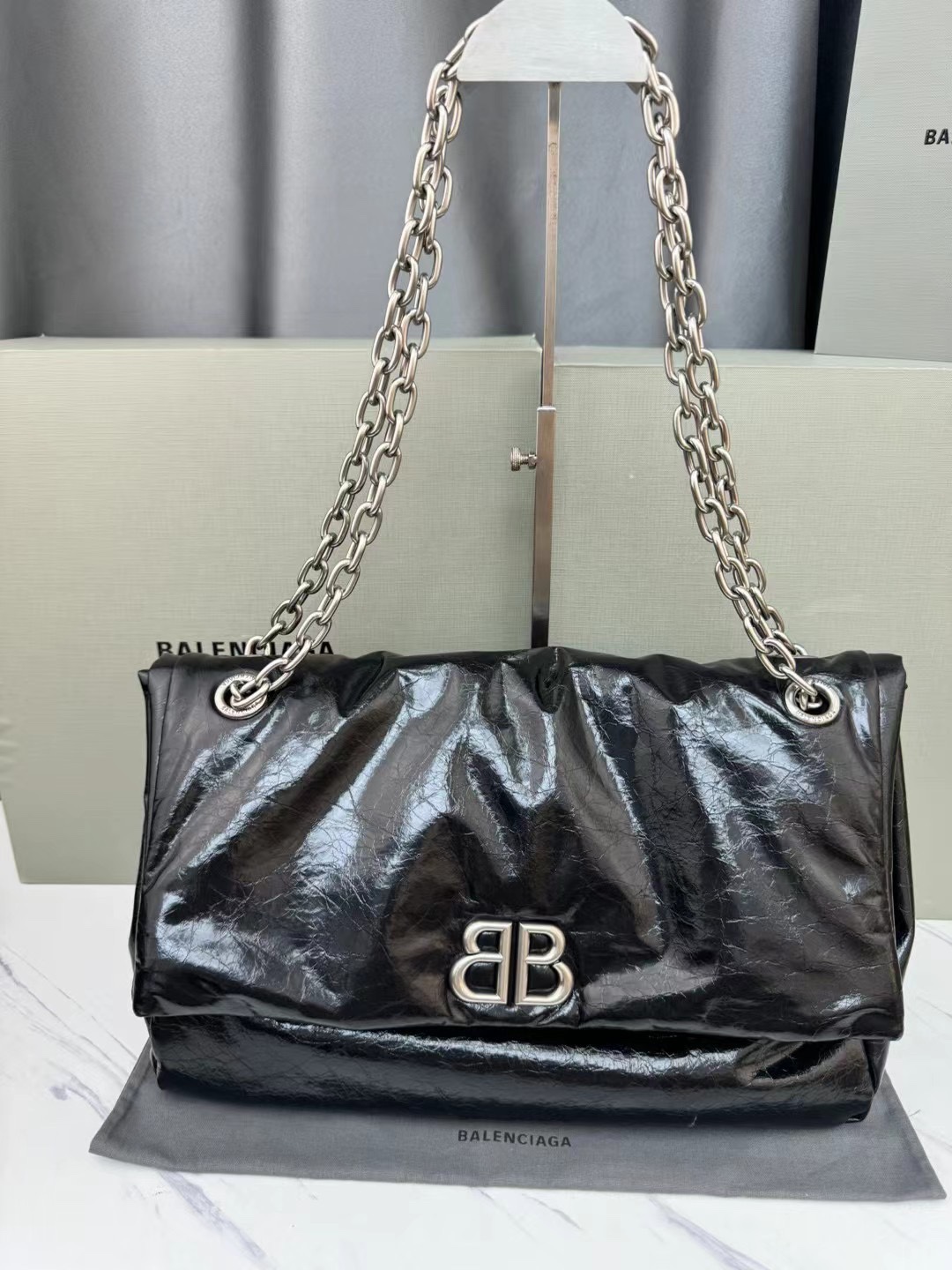 Balenciaga Monaco Medium Leather Shoulder Bag