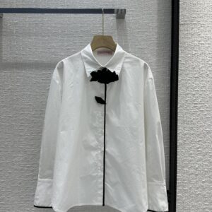 Valentino French floral embroidered black-trimmed shirt!