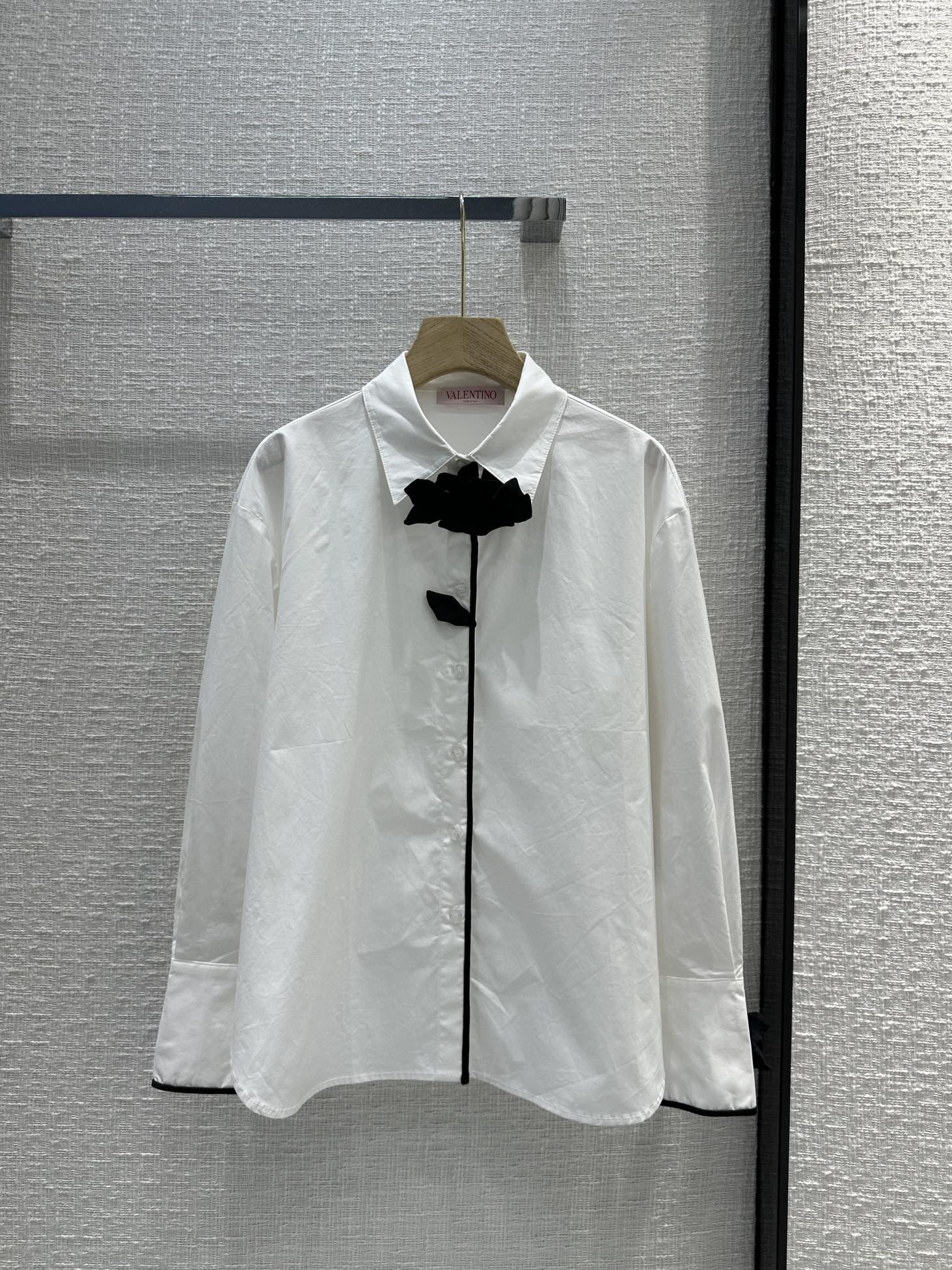 Valentino French floral embroidered black-trimmed shirt!