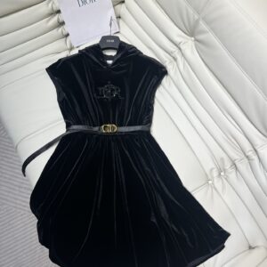 Dior velvet hooded dress