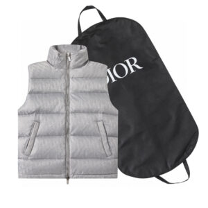 All-over Dior Monogram Down Vest Pearl