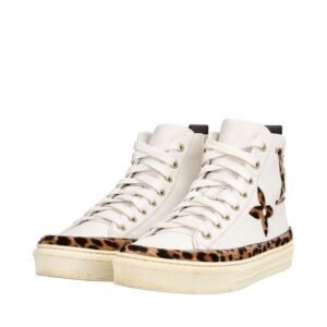 Louis Vuitton Leather/Pony Hair Stellar Sneaker Boots Leopard Print