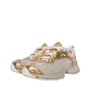 Christian Dior Mixed Material Dior Vibe Sneakers White/Gold